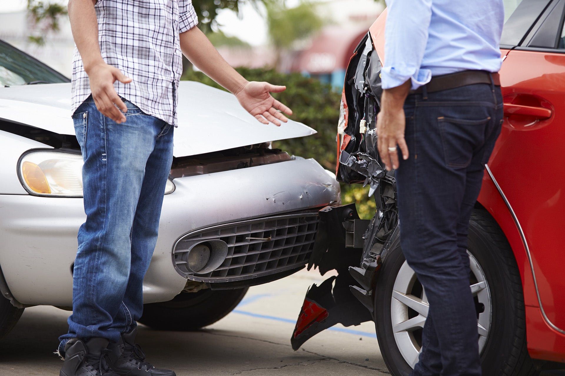 drivers talk after a car accident
