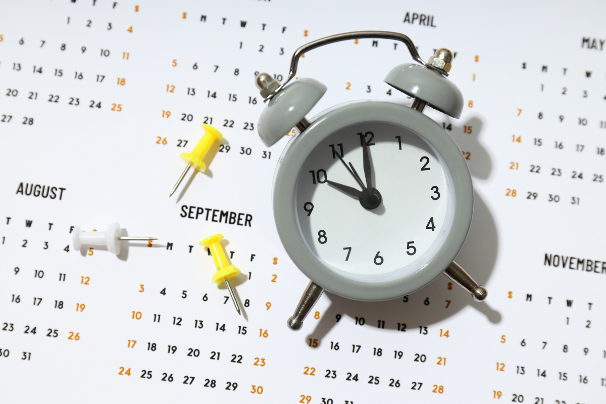 Picture of a calendar to show a typical timeline of a Sacramento car crash claim